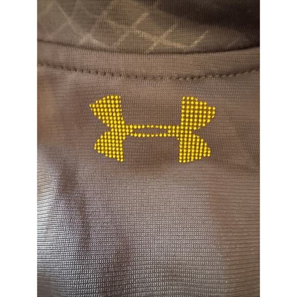 Under Armour Mens Jacket Size XL Windbreaker Full Zip Loose Yellow Gold Black - Picture 10 of 10